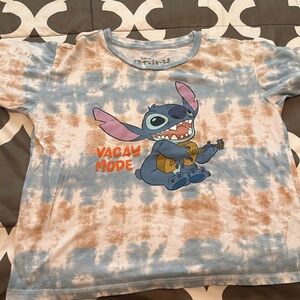 Disney Stitch Blue and Brown Short Sleeve Tee